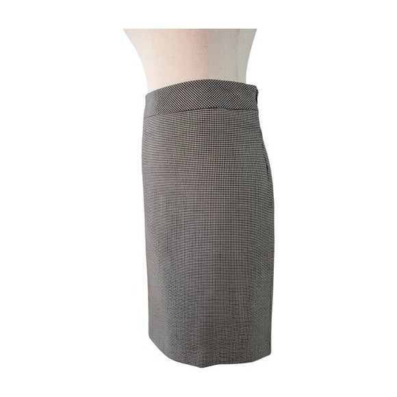 Moschino Houndstooth Pencil Skirt Made in Italy Virgin Wool Women Size 8 - Picture 3 of 9